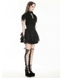 Black Gothic Playful Embroidered Lace Flouncy Puff Short Skirt