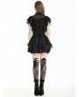 Black Gothic Playful Embroidered Lace Flouncy Puff Short Skirt