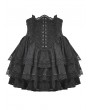 Black Gothic Playful Embroidered Lace Flouncy Puff Short Skirt