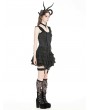 Black Gothic Layered Frilly Skirt With Leg Garter Belt