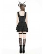 Black Gothic Layered Frilly Skirt With Leg Garter Belt