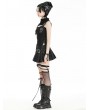 Black Gothic Hot Girl Punk Buckle Studded Mini Skirt