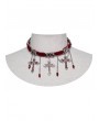 Punk Rave Red and Silver Gothic Gorgeous Cross Pendant Choker