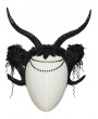 Punk Rave Black Gothic Dark Demon Horn Bead Flower Headwear