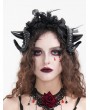 Devil Fashion Black Gothic Mesh Flower Devil Sheep Horn Headdress