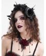 Devil Fashion Black Gothic Mesh Flower Devil Sheep Horn Headdress