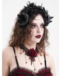 Devil Fashion Black Gothic Mesh Flower Devil Sheep Horn Headdress