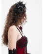 Devil Fashion Black Gothic Mesh Flower Devil Sheep Horn Headdress