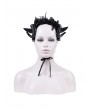 Devil Fashion Black Gothic Mesh Flower Devil Sheep Horn Headdress