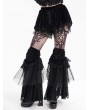 Devil Fashion Black Gothic Vlevet Layered Lace Flared Leg Warmers for Women