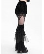 Devil Fashion Black Gothic Vlevet Layered Lace Flared Leg Warmers for Women