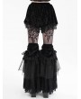 Devil Fashion Black Gothic Vlevet Layered Lace Flared Leg Warmers for Women