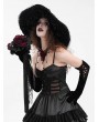 Devil Fashion Black Gothic Wide Brim Lace Trim Floppy Hat for Women