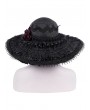 Devil Fashion Black Gothic Wide Brim Lace Trim Floppy Hat for Women