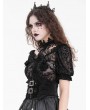 Devil Fashion Black Vintage Gothic Metal Buckle Tasseled Underbust Corset