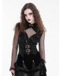 Devil Fashion Black Vintage Gothic Metal Buckle Tasseled Underbust Corset