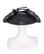 Devil Fashion Black Gothic Lace Applique Feather Pirate Hat for Women