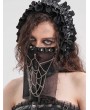 Devil Fashion Black Gothic Punk Half Face Veil Mask with Detachable Chain