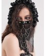 Devil Fashion Black Gothic Punk Half Face Veil Mask with Detachable Chain