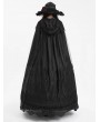 Devil Fashion Black Gothic Embroidered Lace Hooded Long Cloak for Women