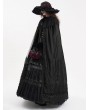 Devil Fashion Black Gothic Embroidered Lace Hooded Long Cloak for Women