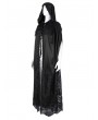 Devil Fashion Black Gothic Embroidered Lace Hooded Long Cloak for Women