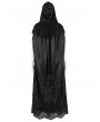 Devil Fashion Black Gothic Embroidered Lace Hooded Long Cloak for Women