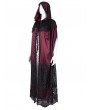 Devil Fashion Wine Red Gothic Embroidered Lace Hooded Long Cloak for Women