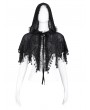 Devil Fashion Black Gothic Spider Web Mesh Hooded Bat Cloak for Women