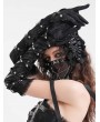 Devil Fashion Black Gothic Punk Studded Cross Strap Opera Gloves for Women