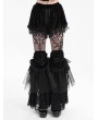 Devil Fashion Black Gothic Pattern Velvet Eyelash Lace Hot Pants for Women