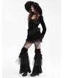 Devil Fashion Black Gothic Pattern Velvet Eyelash Lace Hot Pants for Women