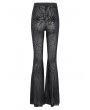 Devil Fashion Black Gothic Sexy Spider Web Mesh Flared Pants for Women