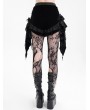 Devil Fashion Black Gothic Ruched Ruffle Trim Velvet Hot Pants for Women