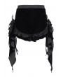 Devil Fashion Black Gothic Ruched Ruffle Trim Velvet Hot Pants for Women