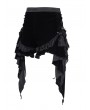 Devil Fashion Black Gothic Ruched Ruffle Trim Velvet Hot Pants for Women