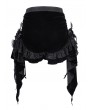 Devil Fashion Black Gothic Ruched Ruffle Trim Velvet Hot Pants for Women