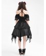 Devil Fashion Black Gothic Off-the-Shoulder Lace Halter Short Party Dress