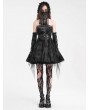 Devil Fashion Black Gothic Punk Halter Backless Tube A- Line Short Dress