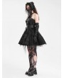 Devil Fashion Black Gothic Punk Halter Backless Tube A- Line Short Dress