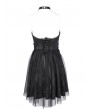 Devil Fashion Black Gothic Punk Halter Backless Tube A- Line Short Dress