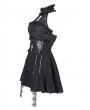 Devil Fashion Black Gothic Sexy Cut Out Lace Halter Sleeveless Short Party Dress