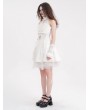 Devil Fashion White Gothic Sexy Cut Out Lace Halter Sleeveless Short Party Dress