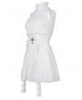 Devil Fashion White Gothic Sexy Cut Out Lace Halter Sleeveless Short Party Dress