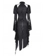 Devil Fashion Black Vintage Gothic Hollow Out Long Puff Sleeve  Asymmetrical Slit Dress