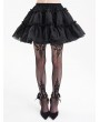 Devil Fashion Black Gothic Casual Layered Ruffle A-Line Mini Skirt