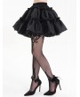 Devil Fashion Black Gothic Casual Layered Ruffle A-Line Mini Skirt