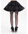 Devil Fashion Black Gothic Casual Layered Ruffle A-Line Mini Skirt