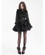 Devil Fashion Black Gothic Casual Layered Ruffle A-Line Mini Skirt