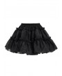 Devil Fashion Black Gothic Casual Layered Ruffle A-Line Mini Skirt